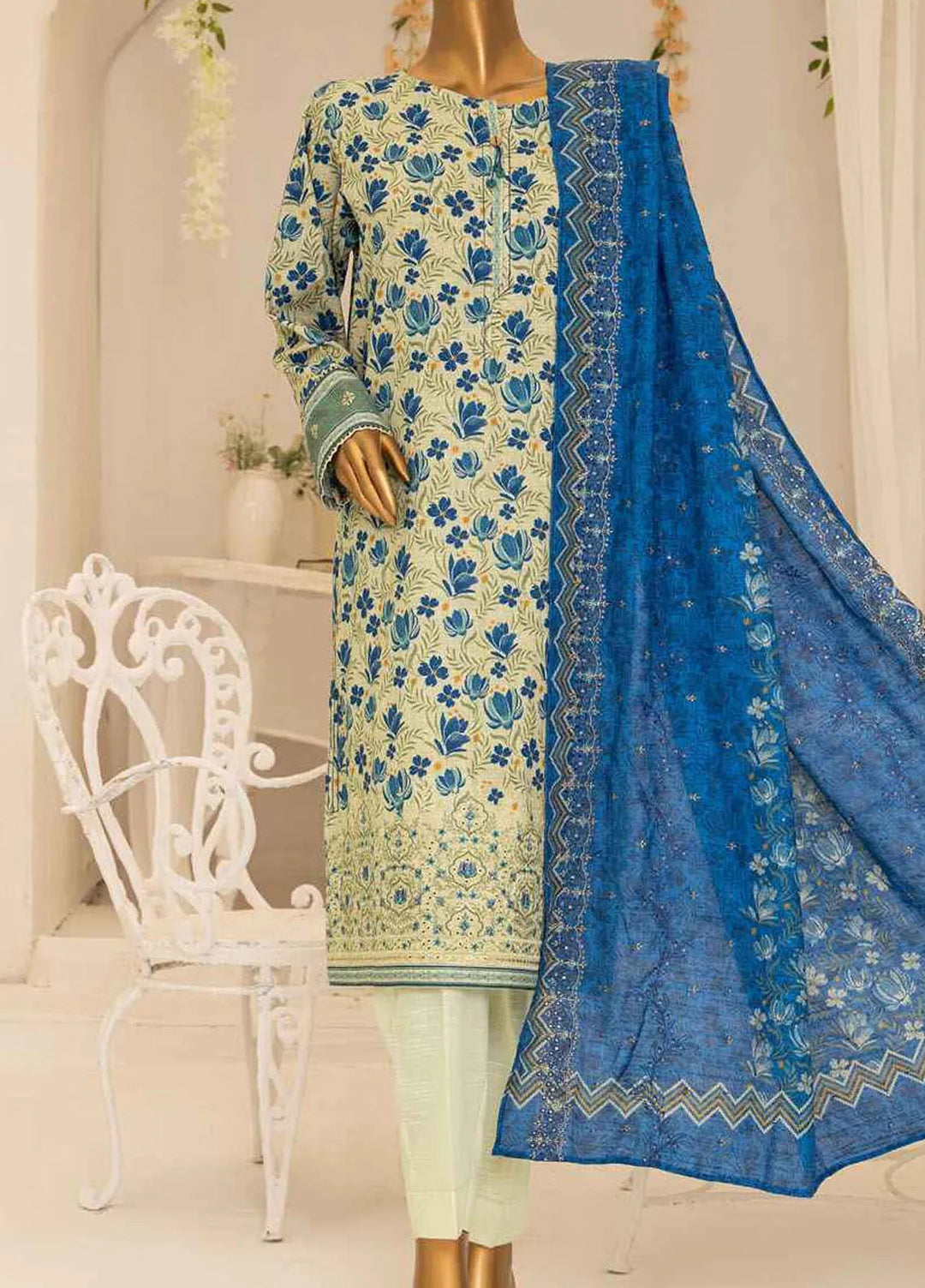 Meeraki By Hz Textiles Embroidered Khaddar Suit Unstitched 3 Piece HZ24MK MKE-11 - Winter Collection
