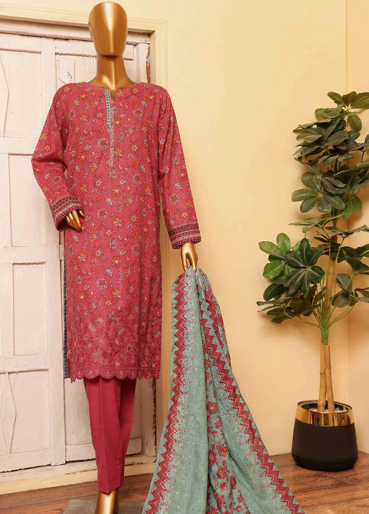 Meeraki By Hz Textiles Embroidered Khaddar Suit Unstitched 3 Piece HZ24MK MKE-19 - Winter Collection