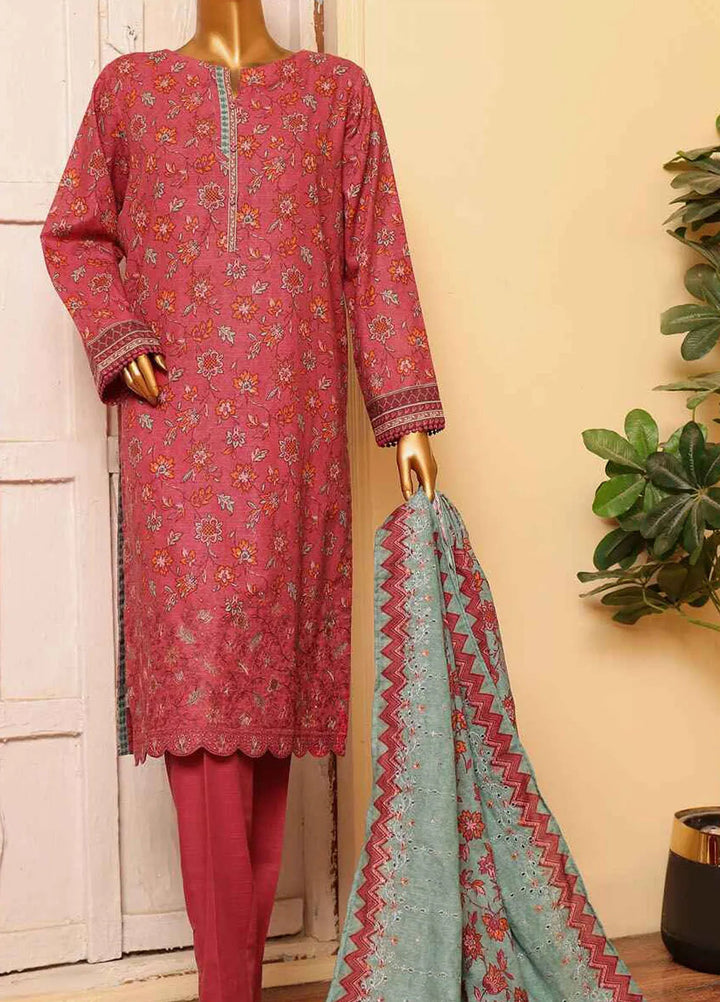 Meeraki By Hz Textiles Embroidered Khaddar Suit Unstitched 3 Piece HZ24MK MKE-19 - Winter Collection