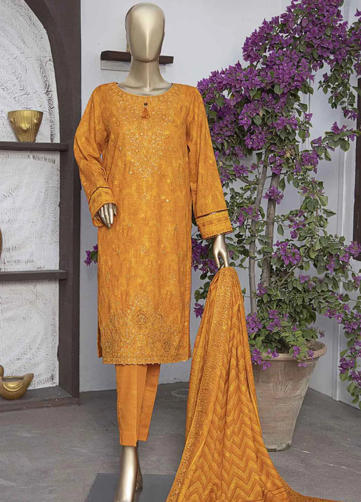 Meeraki By Hz Textiles Embroidered Khaddar Suit Unstitched 3 Piece HZ24MK MKE-33 - Winter Collection