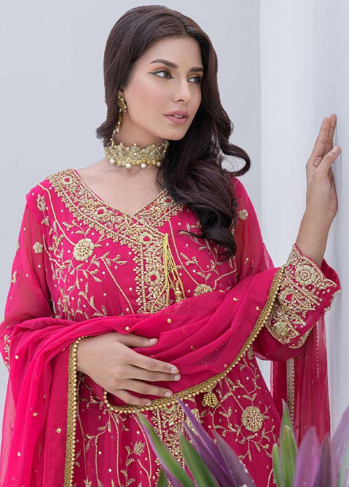 Jooray Kapray Pret Embroidered Chiffon 3 Piece Suit JK23M Rhod