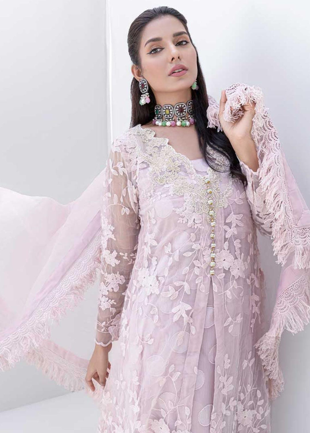 Jooray Kapray Pret Embroidered Net 3 Piece Suit JK23M Roz