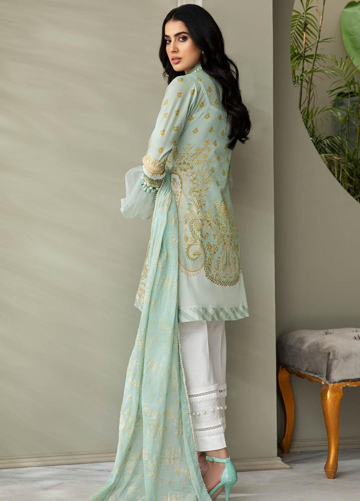Coup De Fodre By Meeral Embroidered Lawn Suits Unstitched 3 Piece MRL21CF 01 Hearts of Palm - Luxury Collection