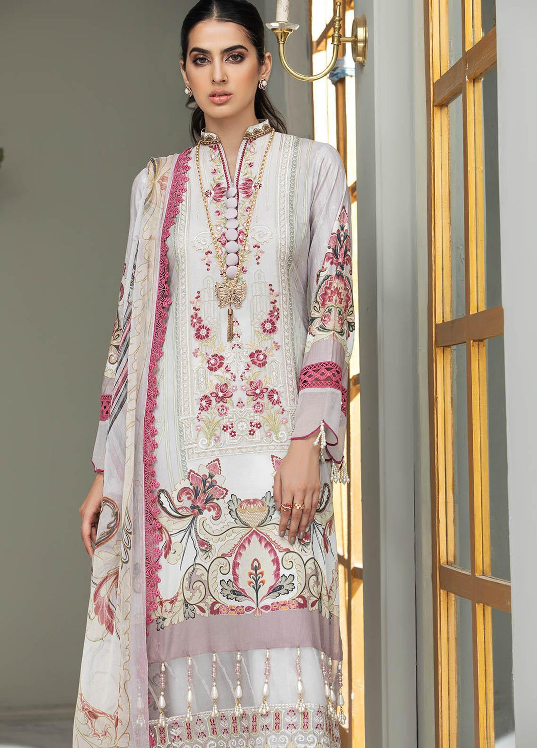 Coup De Fodre By Meeral Embroidered Lawn Suits Unstitched 3 Piece MRL21CF 06 Mystique Silence - Luxury Collection