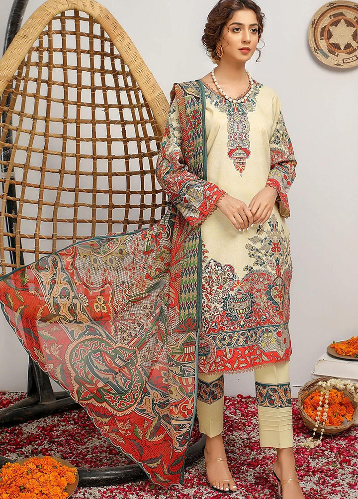 Meeral Printed Dobby Suits Unstitched 3 Piece MRL21-L2 06 Garedenia - Summer Collection