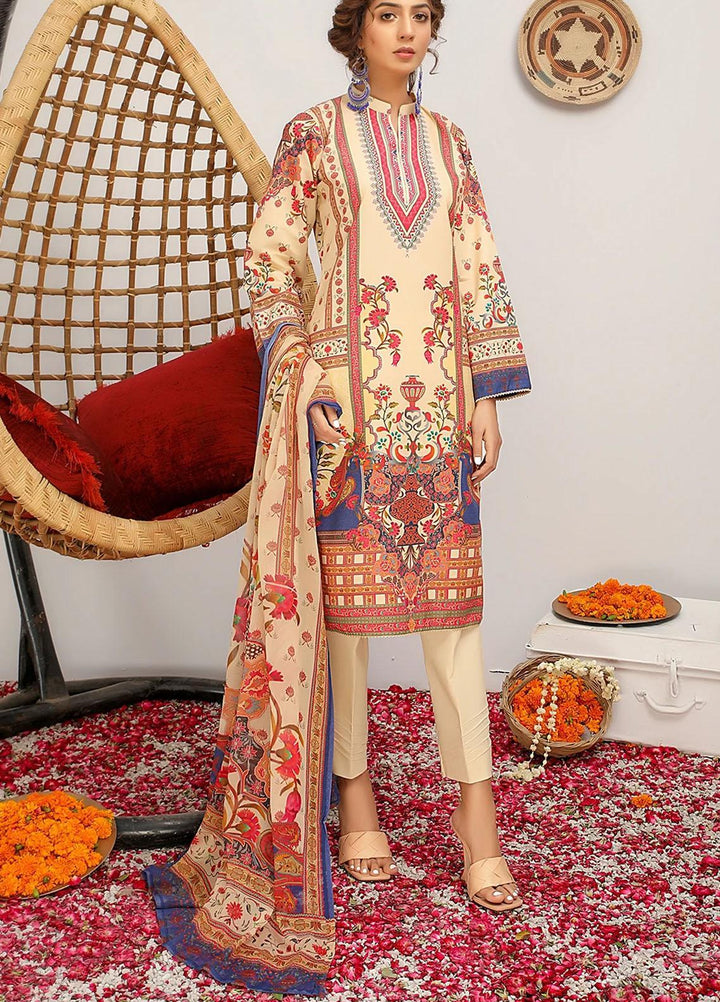 Meeral Printed Lawn Suits Unstitched 3 Piece MRL21-L2 07 Camilia - Summer Collection