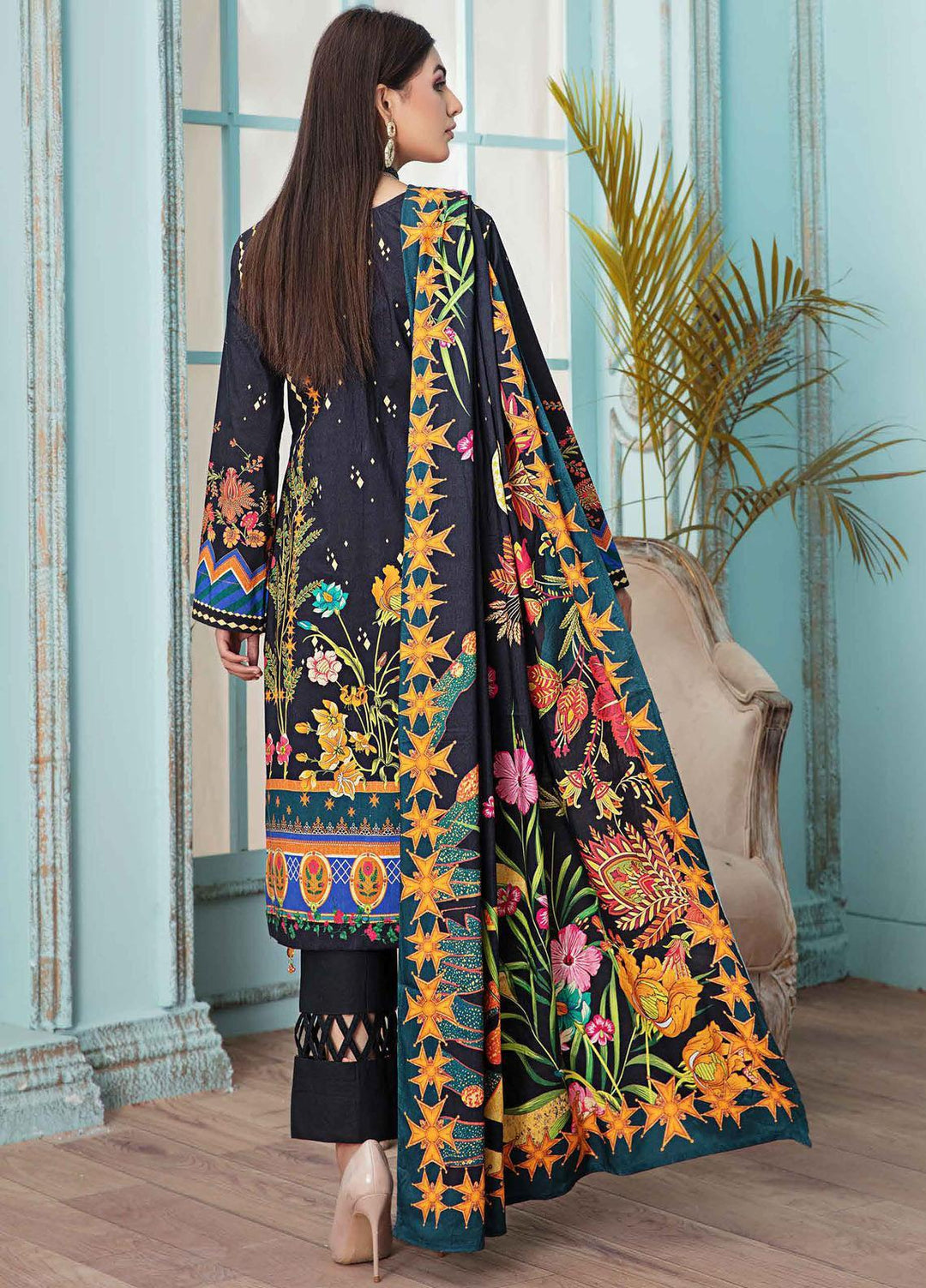Meeral Printed Linen Suits Unstitched 3 Piece MRL21L-2 M-02 - Winter Collection