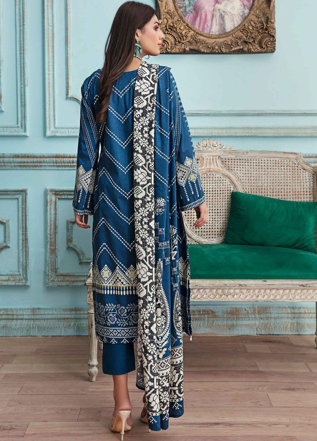 Meeral Printed Linen Suits Unstitched 3 Piece MRL21L-2 M-08 - Winter Collection