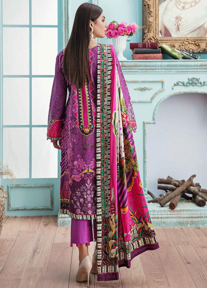 Meeral Printed Linen Suits Unstitched 3 Piece MRL21L-2 M-10 - Winter Collection