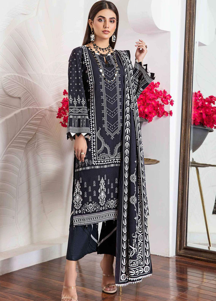 Meeral Printed Linen Suits Unstitched 3 Piece MRL21L MR-04 - Winter Collection