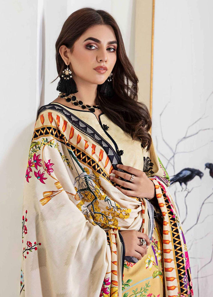 Meeral Printed Linen Suits Unstitched 3 Piece MRL21L MR-05 - Winter Collection