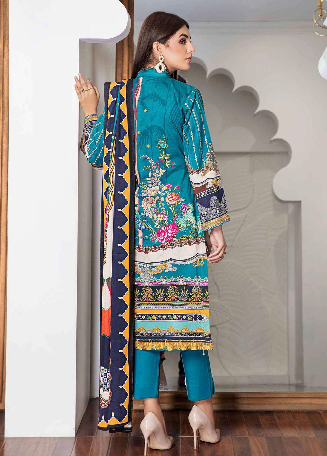 Meeral Printed Linen Suits Unstitched 3 Piece MRL21L MR-09 - Winter Collection