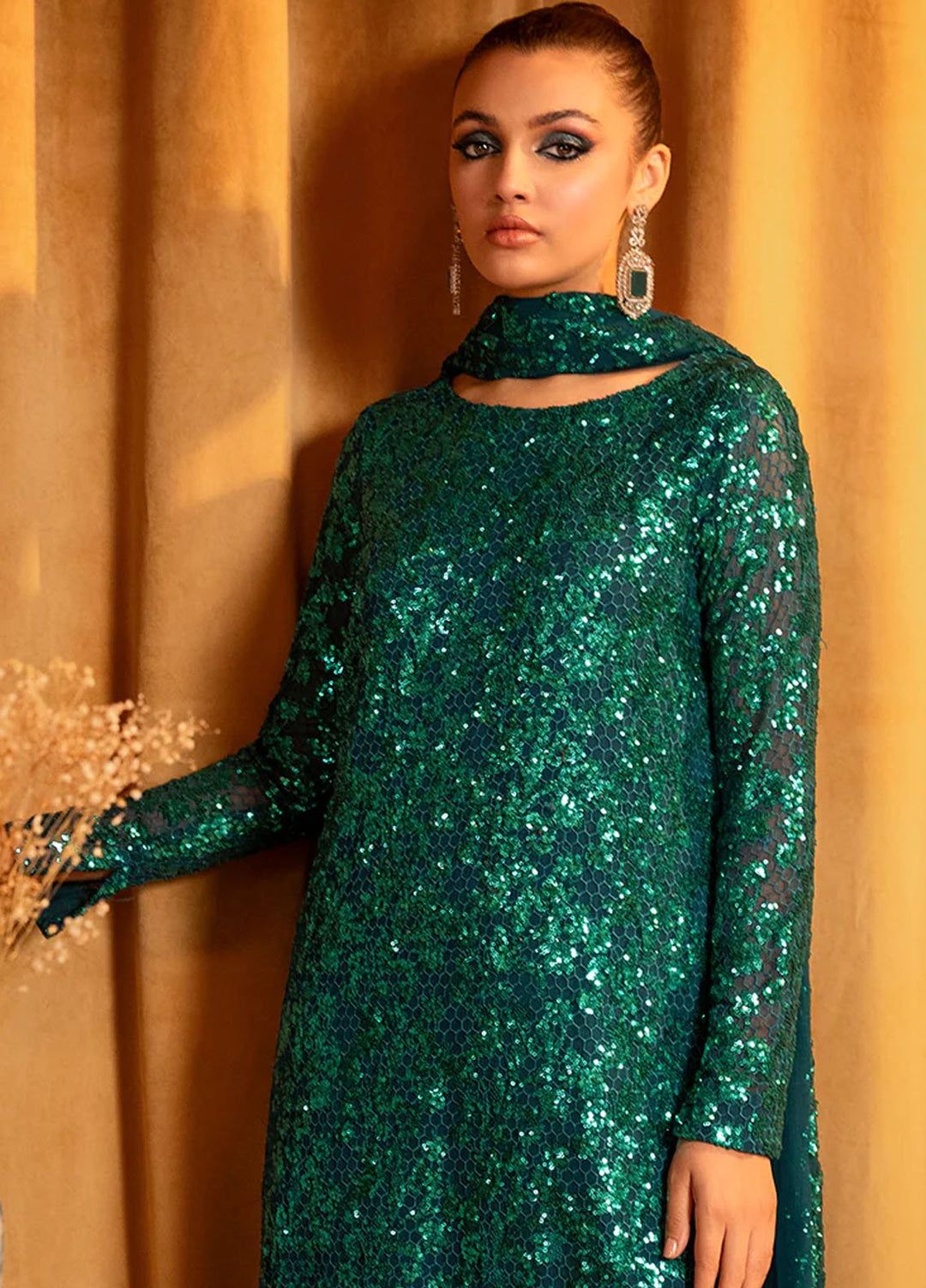 Meeral Pret Embroidered Chiffon 3 Piece Suit Aquamarine