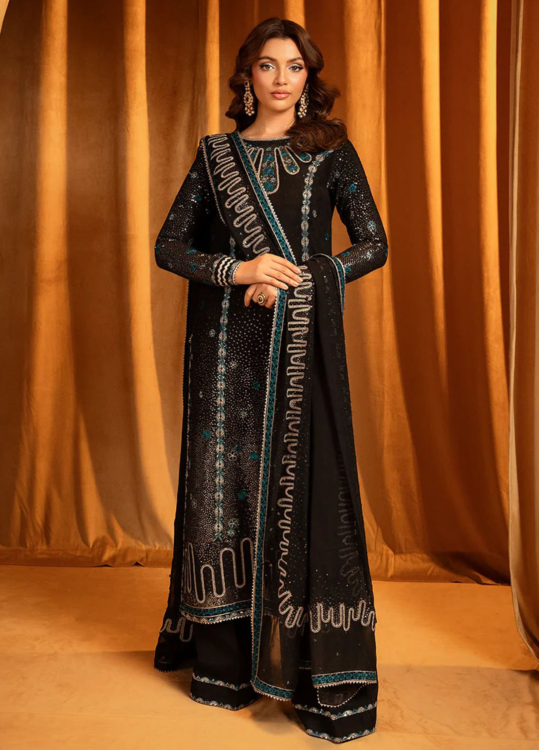 Meeral Pret Embroidered Chiffon 3 Piece Suit Ebene