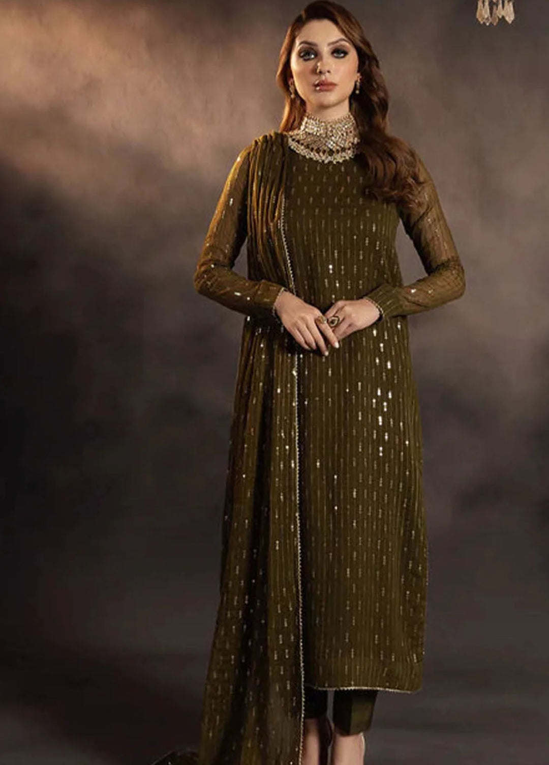 Meeral Pret Embroidered Chiffon 3 Piece Suit Hina