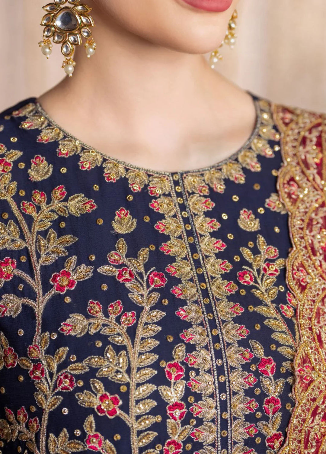 Meeral Pret Embroidered Chiffon 3 Piece Suit Mushk