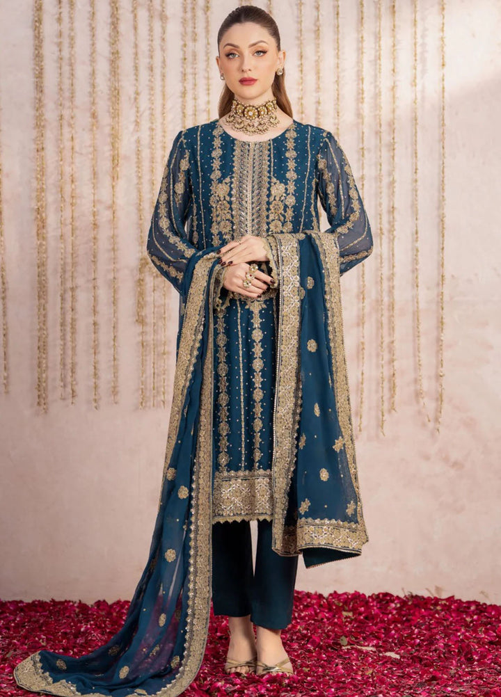 Meeral Pret Embroidered Chiffon 3 Piece Suit Roop