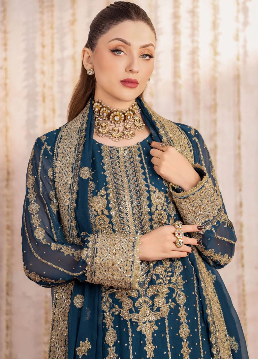 Meeral Pret Embroidered Chiffon 3 Piece Suit Roop