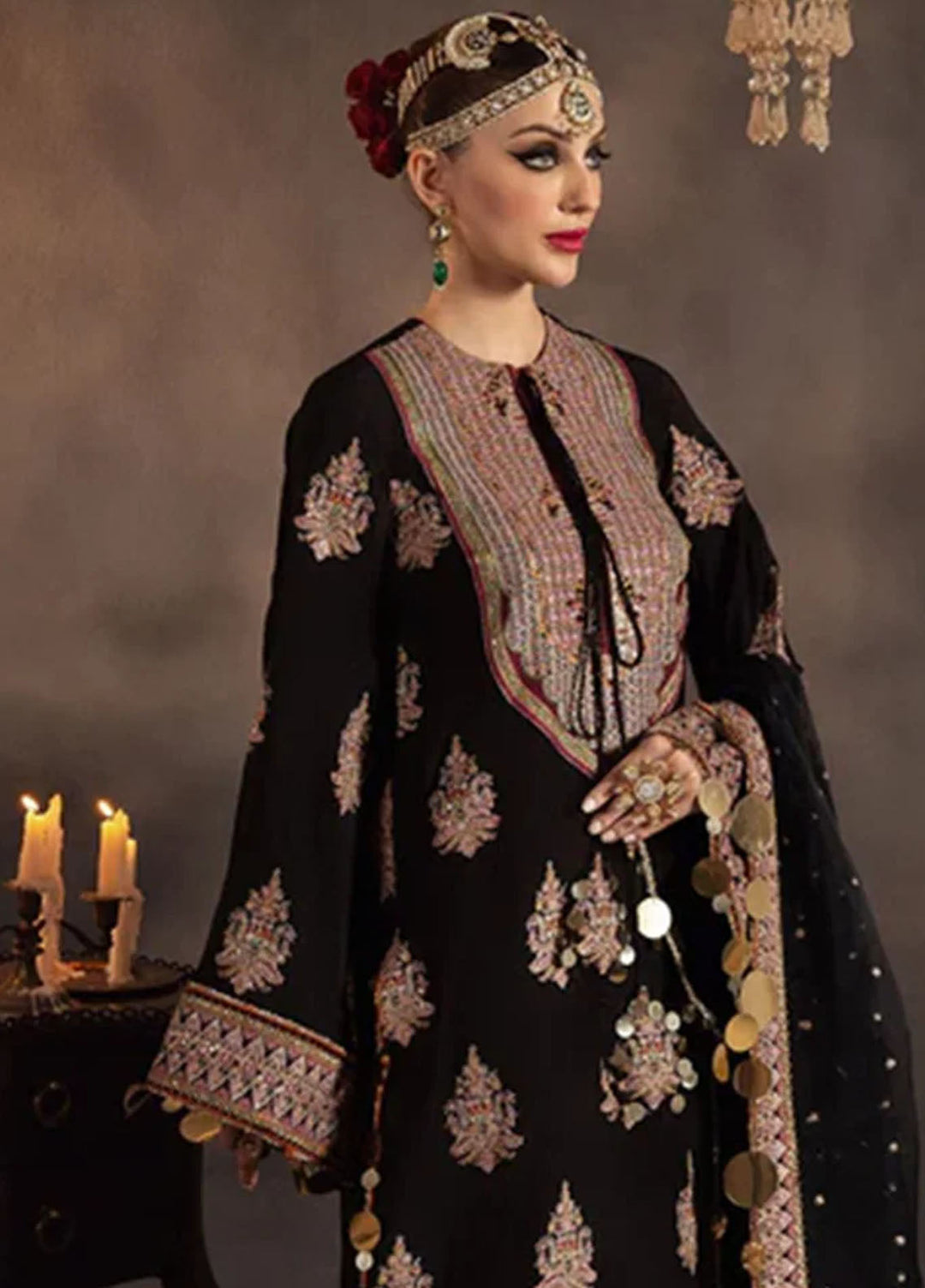 Meeral Pret Embroidered Raw Silk 3 Piece Suit Anisa
