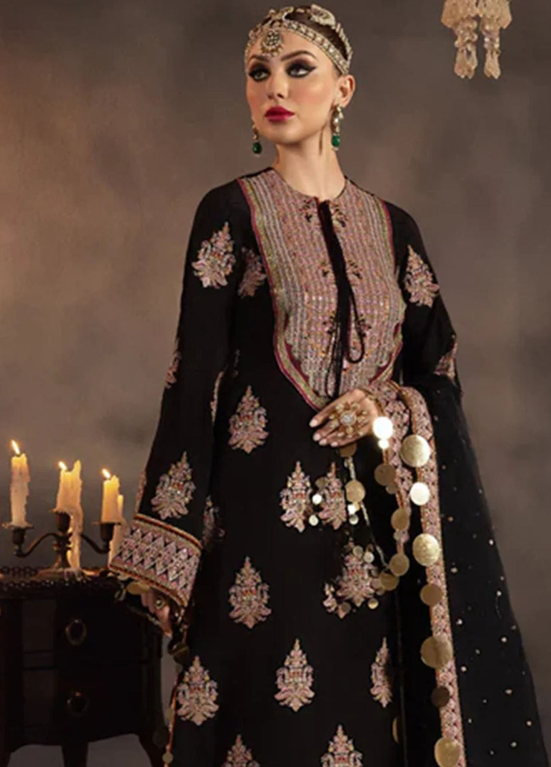 Meeral Pret Embroidered Raw Silk 3 Piece Suit Anisa
