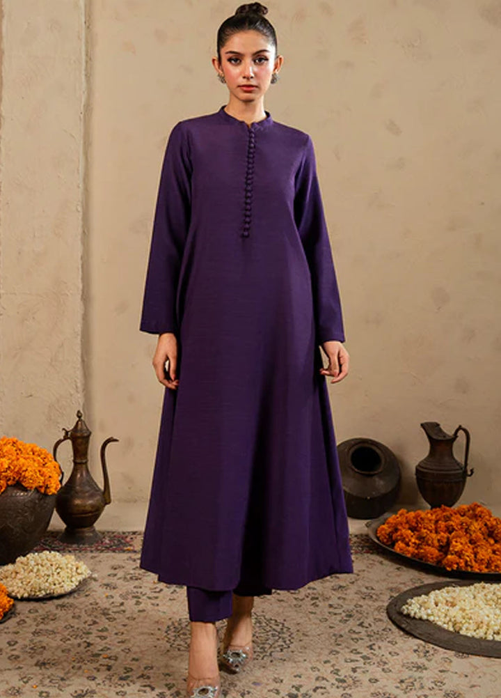 Meeral Pret Plain Raw Silk 2 Piece Suit SOL-005-V2