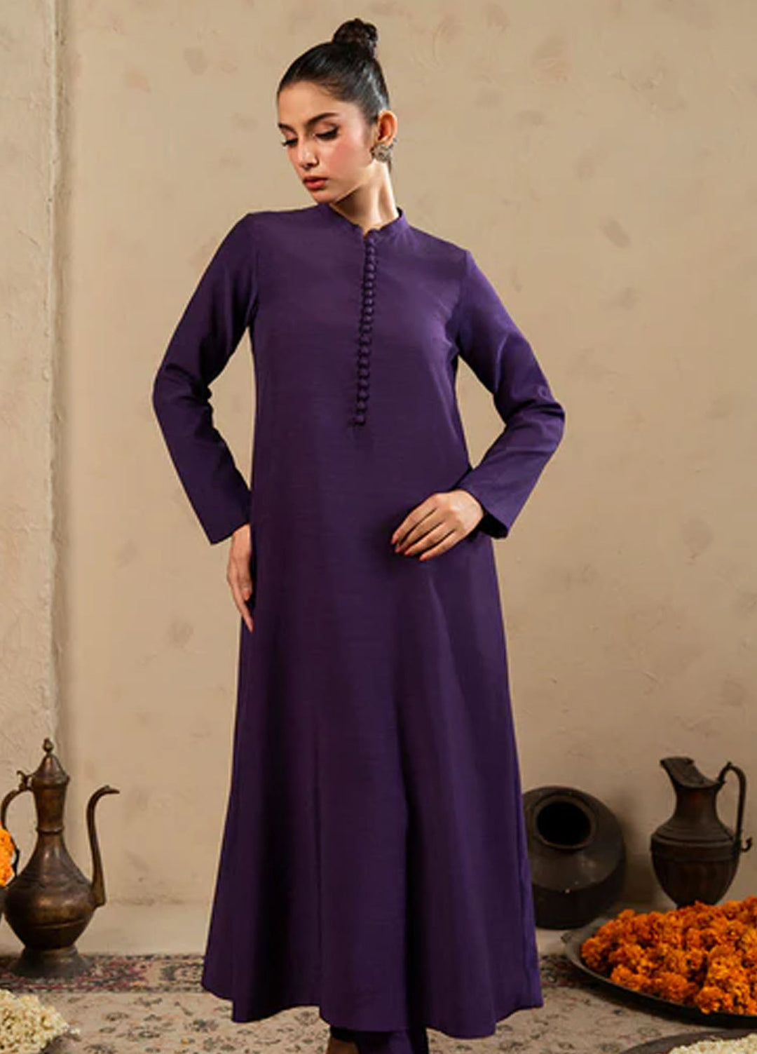 Meeral Pret Plain Raw Silk 2 Piece Suit SOL-005-V2