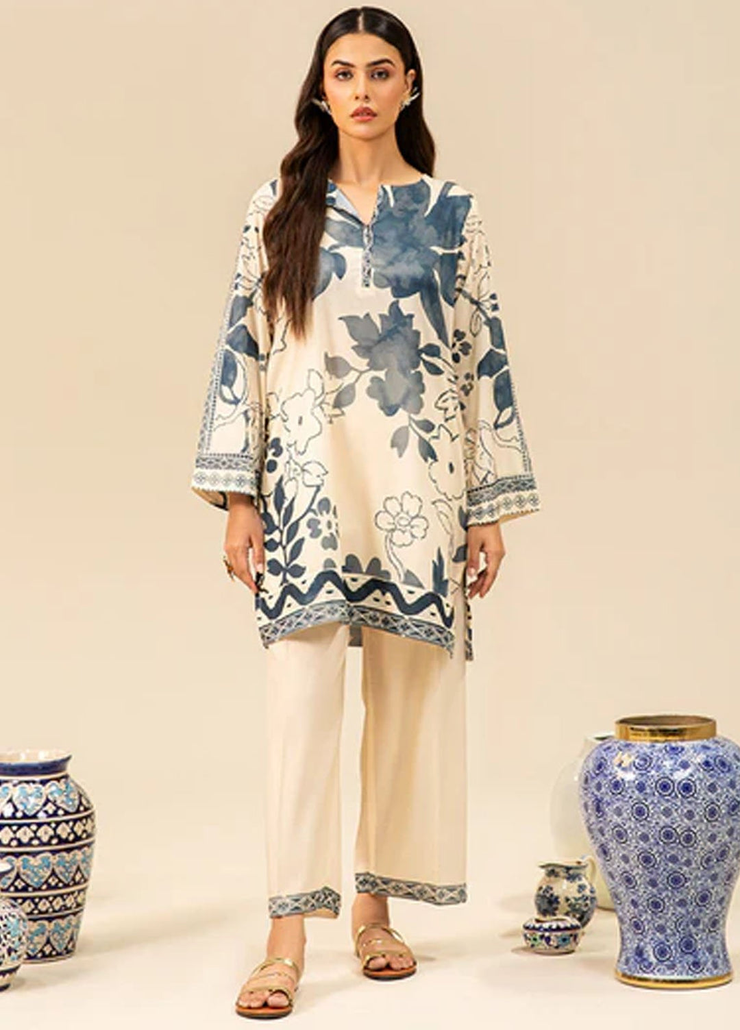 Meeral Pret Printed Lawn 2 Piece Suit MBC-007
