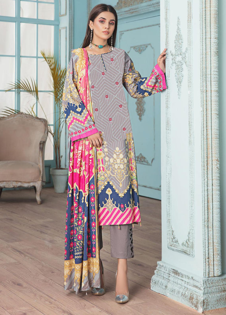 Meeral Printed Linen Suits Unstitched 3 Piece MRL21L-2 M-05 - Winter Collection