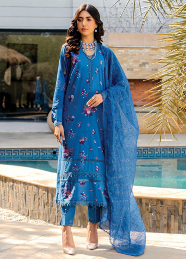 Meeras By Florent Embroidered Lawn Suits Unstitched 3 Piece FL23M FL-1A - Summer Collection