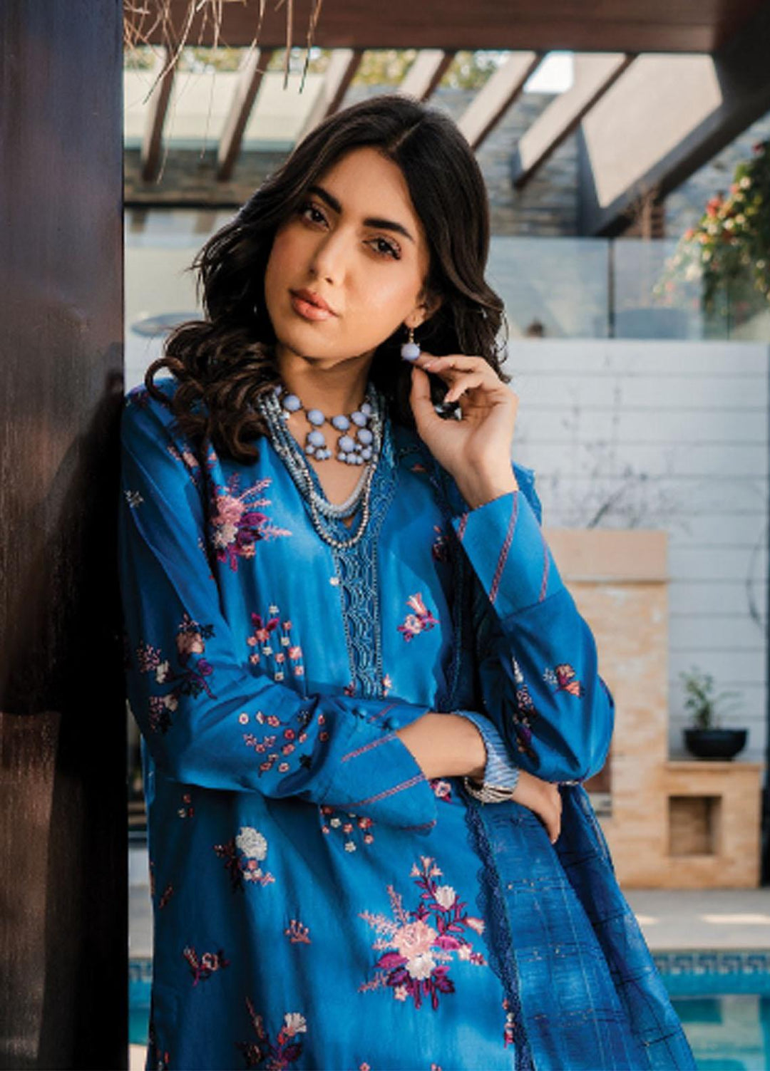 Meeras By Florent Embroidered Lawn Suits Unstitched 3 Piece FL23M FL-1A - Summer Collection
