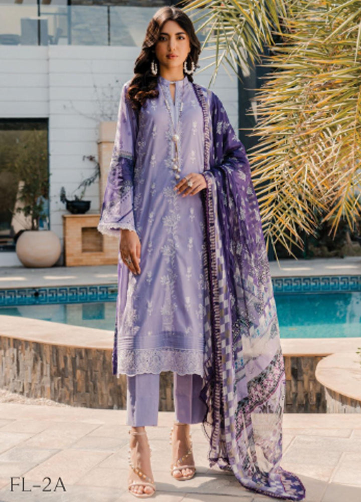 Meeras By Florent Embroidered Lawn Suits Unstitched 3 Piece FL23M FL-2A - Summer Collection