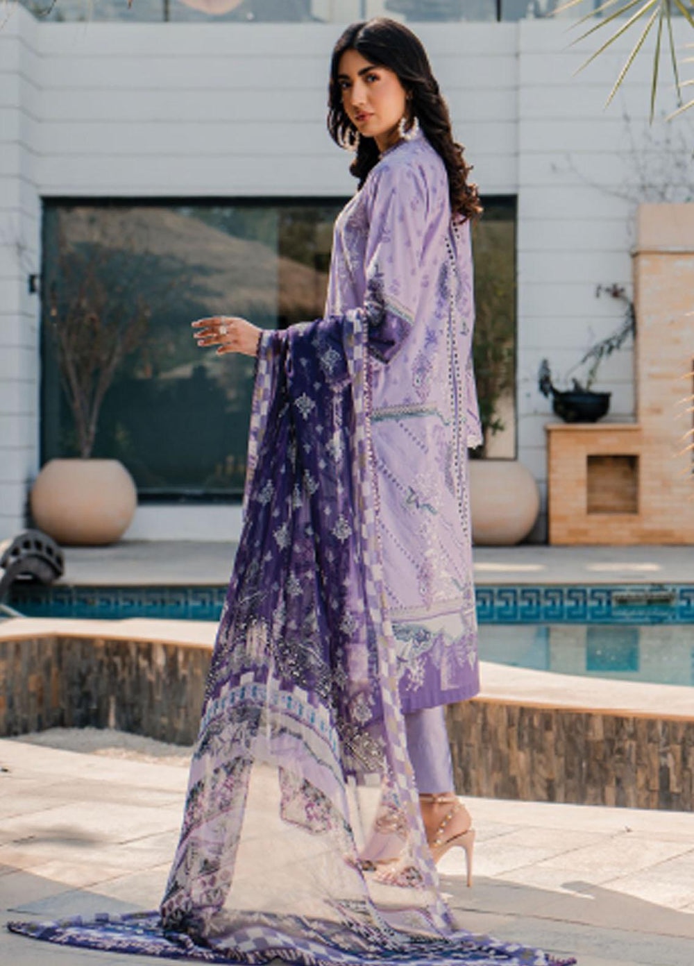 Meeras By Florent Embroidered Lawn Suits Unstitched 3 Piece FL23M FL-2A - Summer Collection