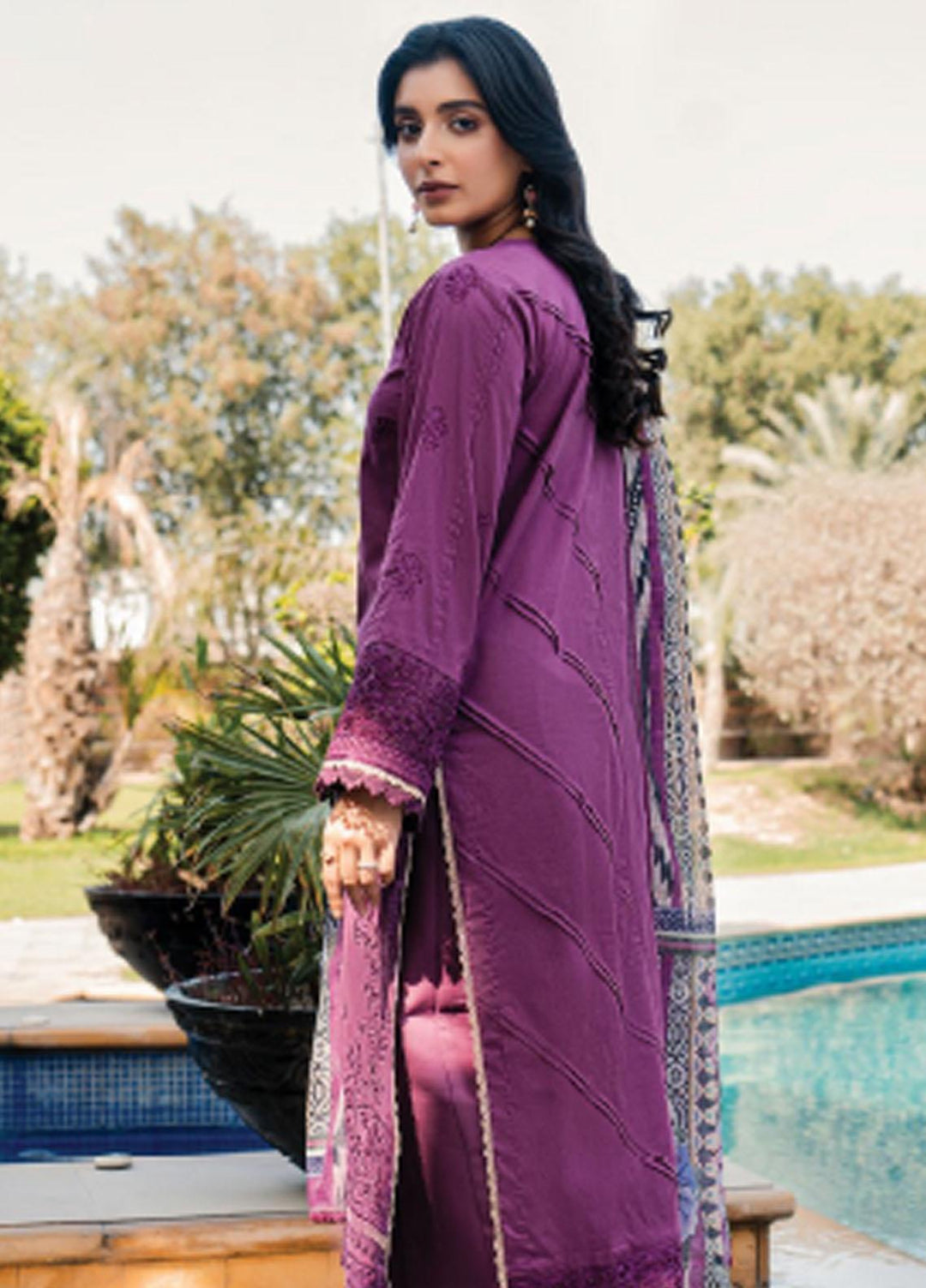 Meeras By Florent Embroidered Lawn Suits Unstitched 3 Piece FL23M FL-4A - Summer Collection