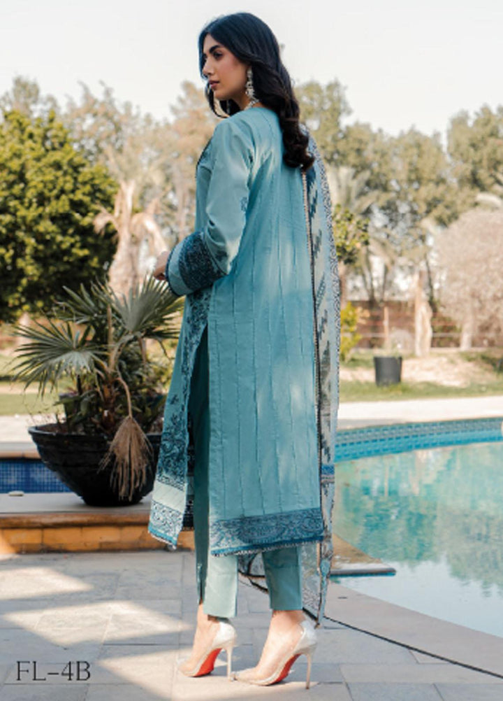 Meeras By Florent Embroidered Lawn Suits Unstitched 3 Piece FL23M FL-4B - Summer Collection