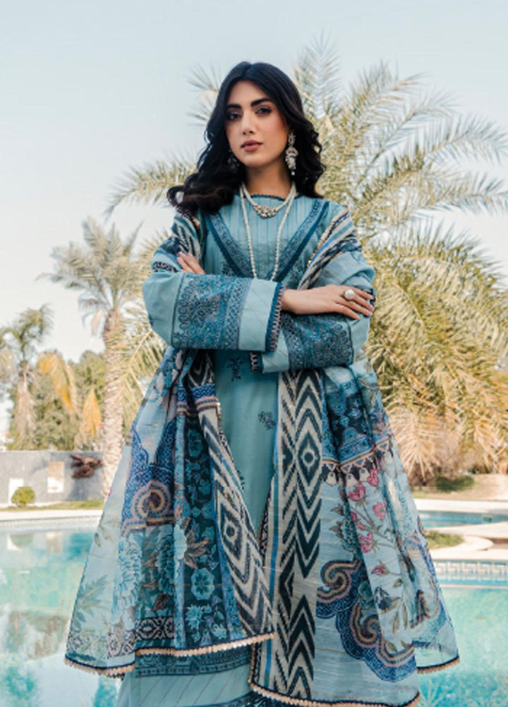 Meeras By Florent Embroidered Lawn Suits Unstitched 3 Piece FL23M FL-4B - Summer Collection