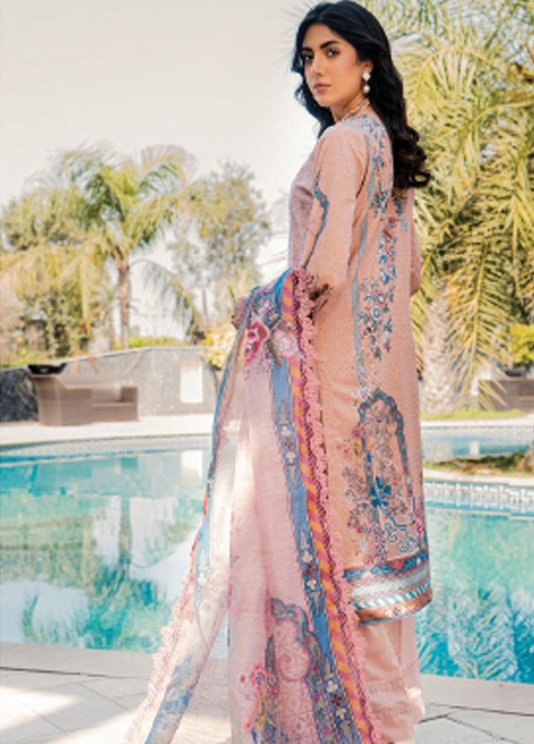 Meeras By Florent Embroidered Lawn Suits Unstitched 3 Piece FL23M FL-5A - Summer Collection