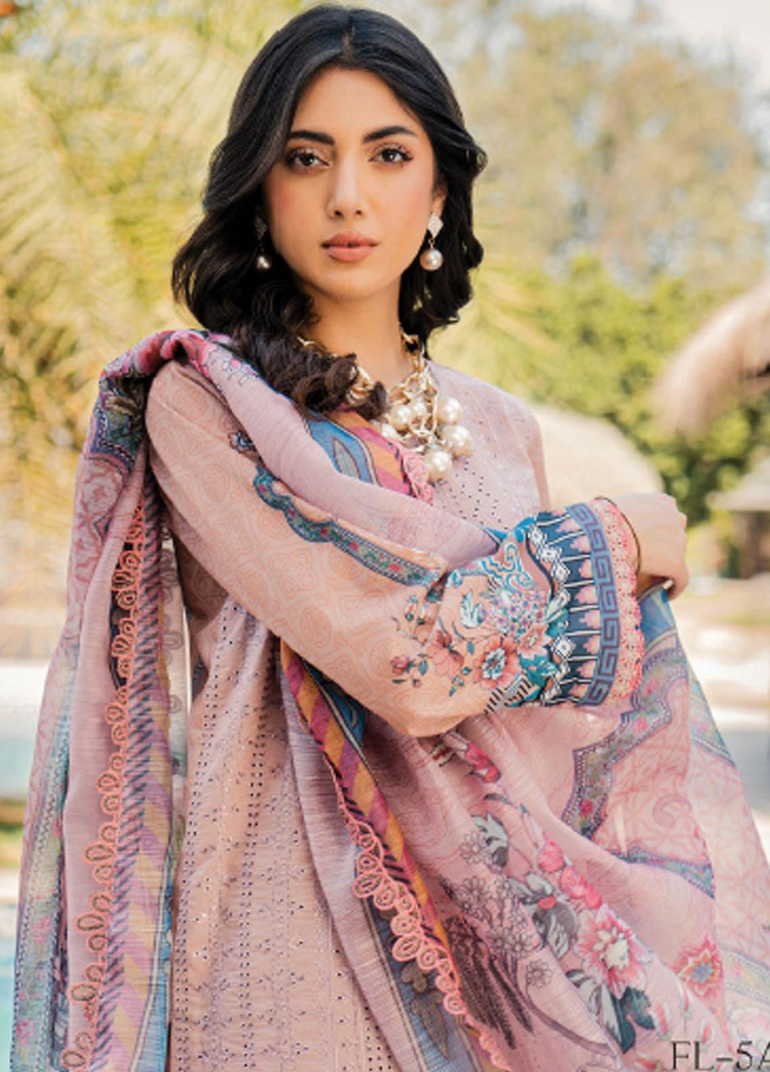 Meeras By Florent Embroidered Lawn Suits Unstitched 3 Piece FL23M FL-5A - Summer Collection