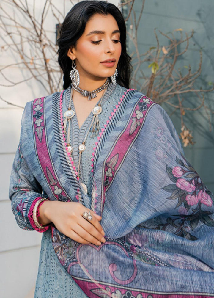 Meeras By Florent Embroidered Lawn Suits Unstitched 3 Piece FL23M FL-5B - Summer Collection