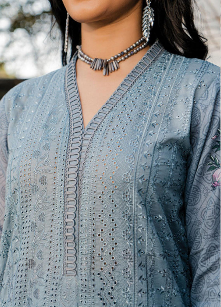 Meeras By Florent Embroidered Lawn Suits Unstitched 3 Piece FL23M FL-5B - Summer Collection