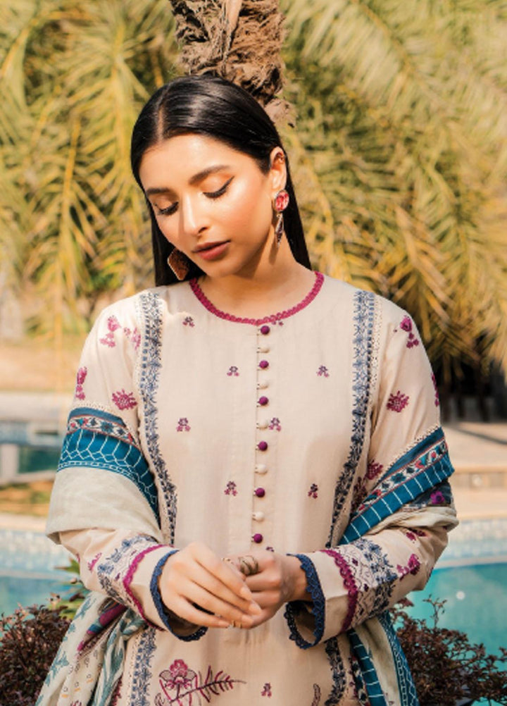 Meeras By Florent Embroidered Lawn Suits Unstitched 3 Piece FL23M FL-6B - Summer Collection