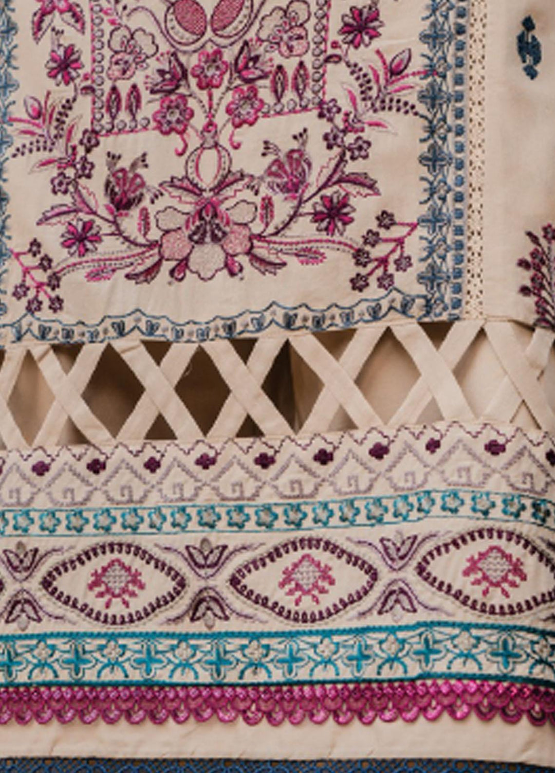 Meeras By Florent Embroidered Lawn Suits Unstitched 3 Piece FL23M FL-6B - Summer Collection