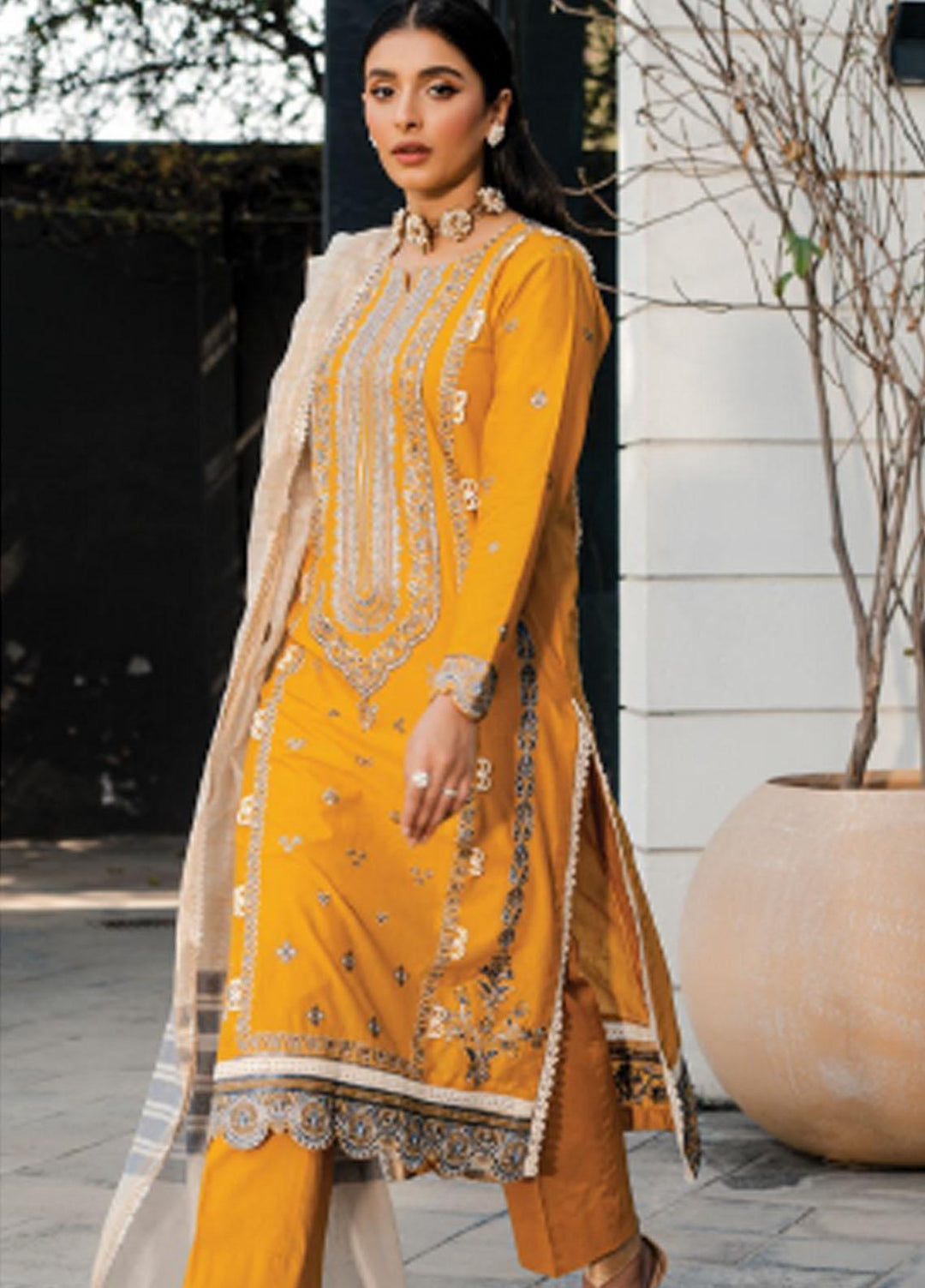 Meeras By Florent Embroidered Lawn Suits Unstitched 3 Piece FL23M FL-7A - Summer Collection