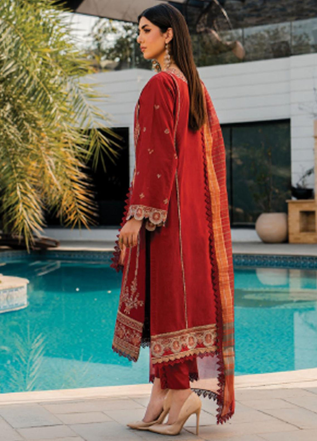Meeras By Florent Embroidered Lawn Suits Unstitched 3 Piece FL23M FL-7B - Summer Collection