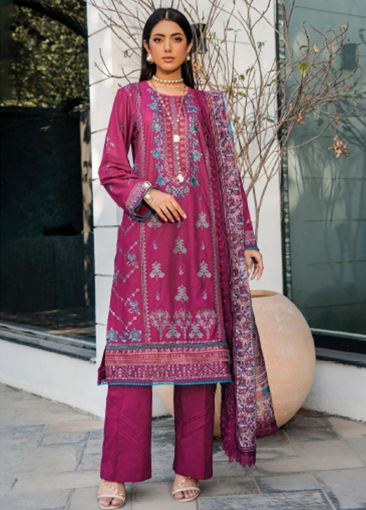 Meeras By Florent Embroidered Lawn Suits Unstitched 3 Piece FL23M FL-8B - Summer Collection