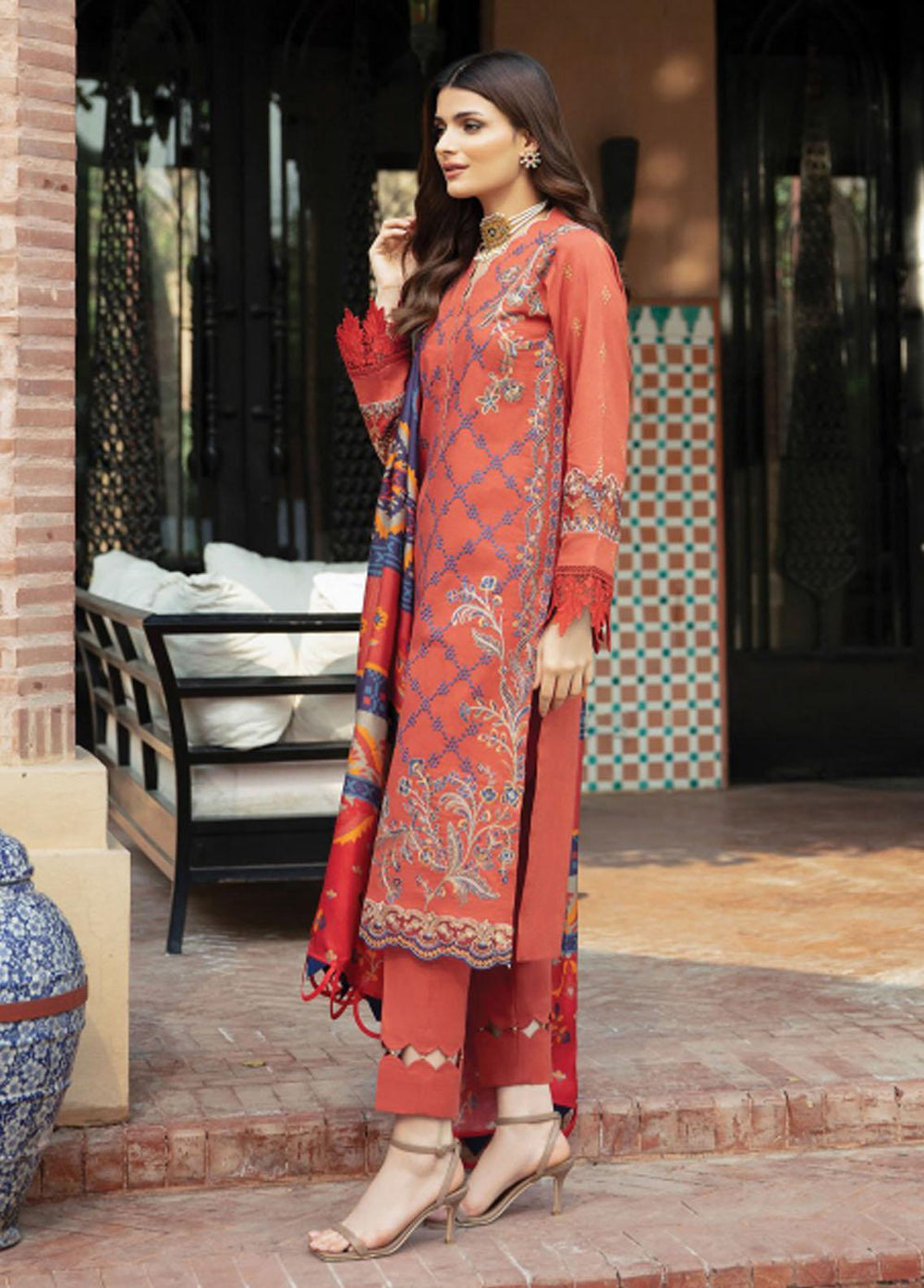 Meeras By Florent Embroidered Khaddar Suits Unstitched 3 Piece FL21M FL-3A - Winter Collection