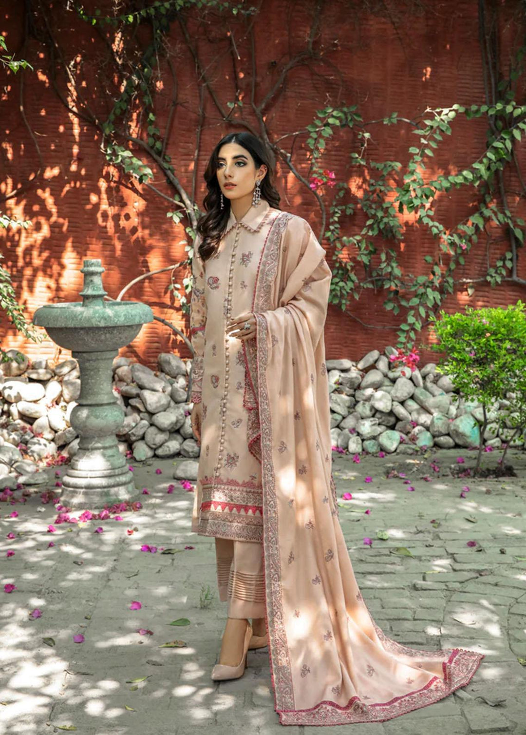 Meeras by Florent Embroidered Khaddar Suits Unstitched 3 Piece FL22M FL 1A - Winter Collection
