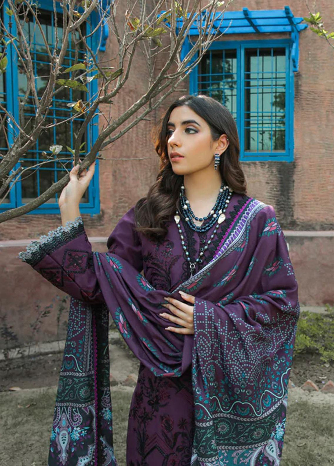 Meeras by Florent Embroidered Khaddar Suits Unstitched 3 Piece FL22M FL 2A - Winter Collection