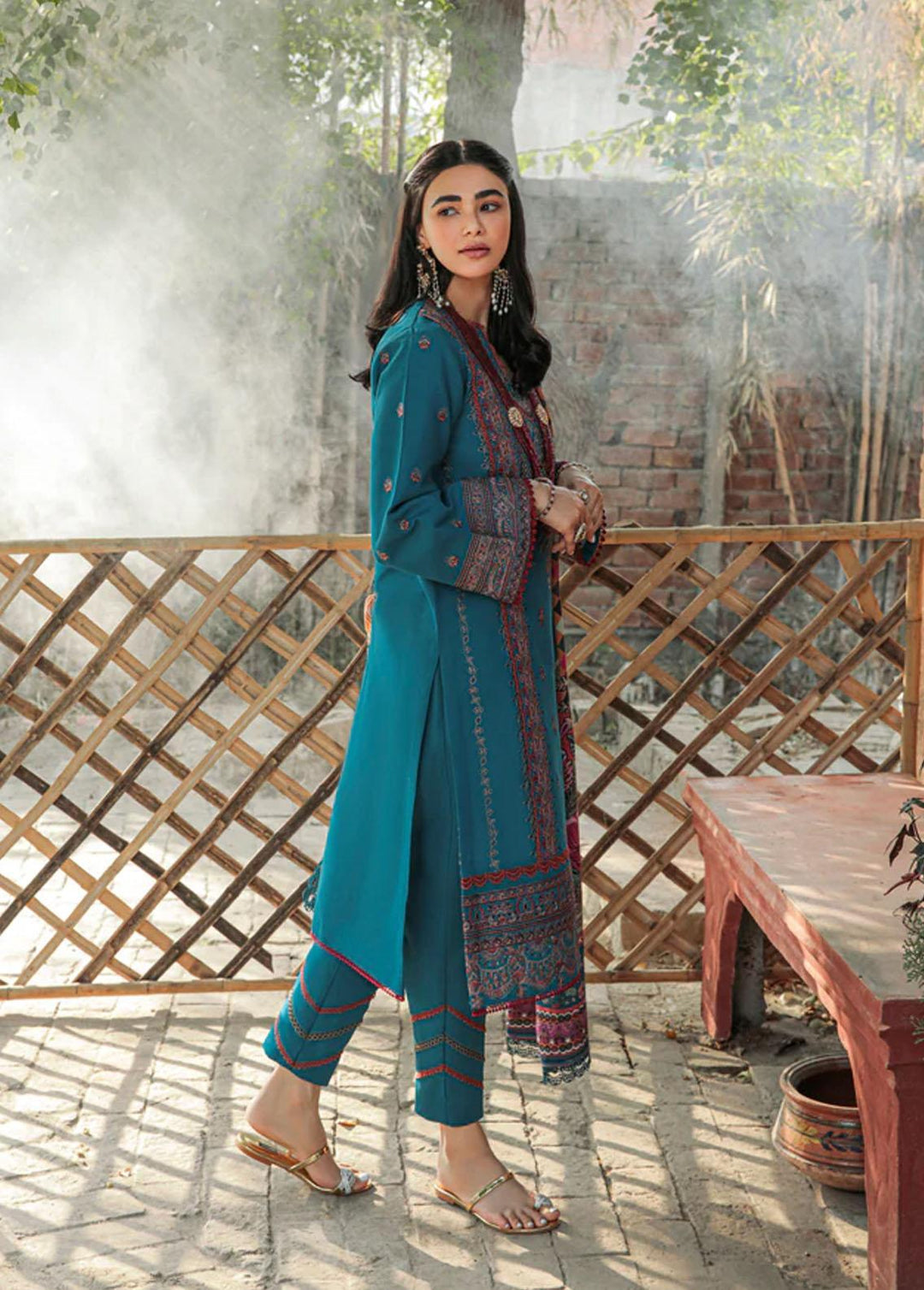 Meeras by Florent Embroidered Khaddar Suits Unstitched 3 Piece FL22M FL 8B - Winter Collection