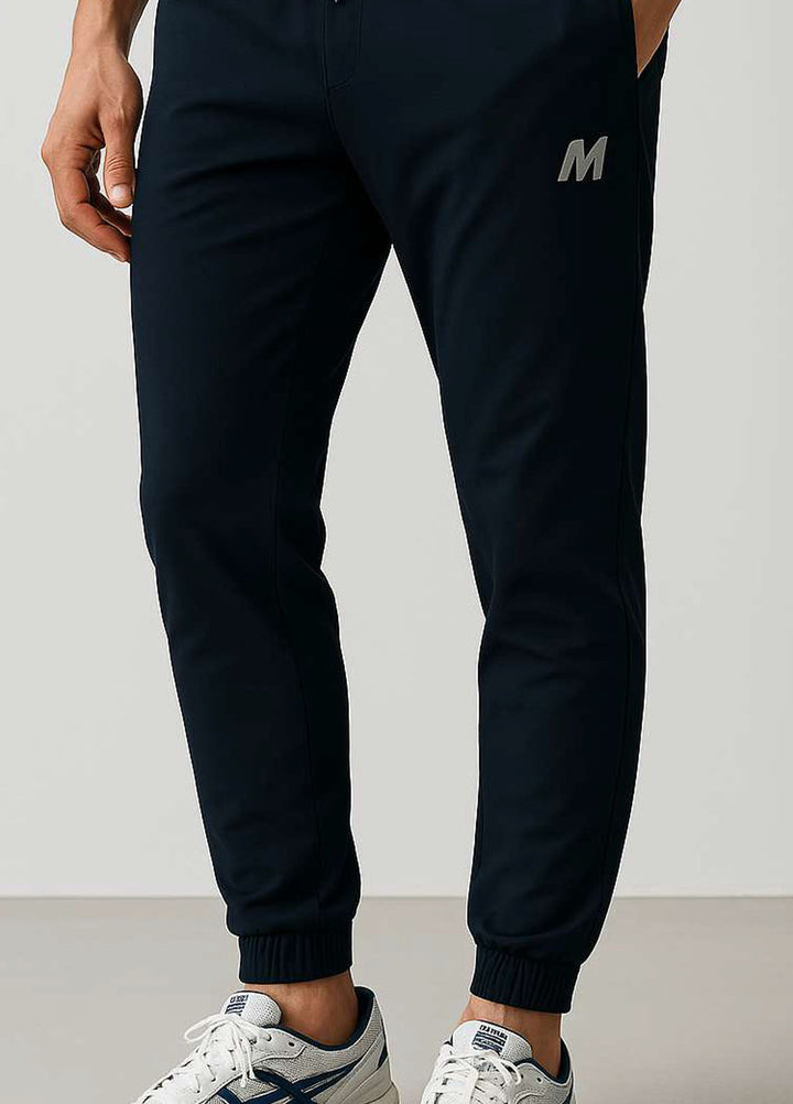 Meerina by HinShah  Plain Polyester  Blue Jogger Pant