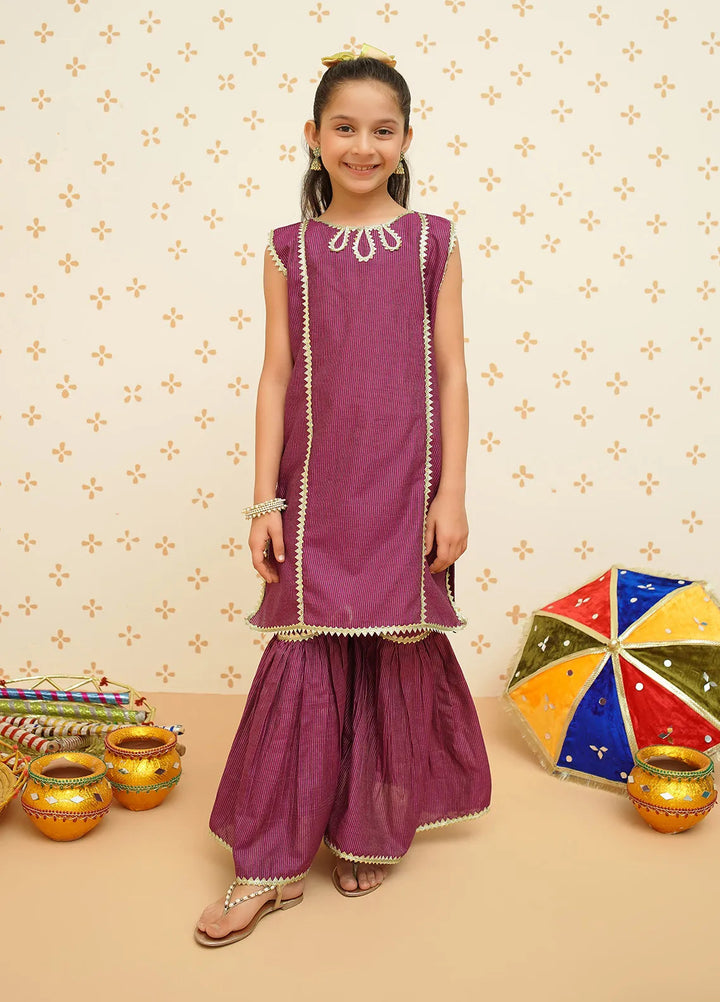 Meethi Eid by Modest Pret Gharara Cotton 3 Piece Suit 9085